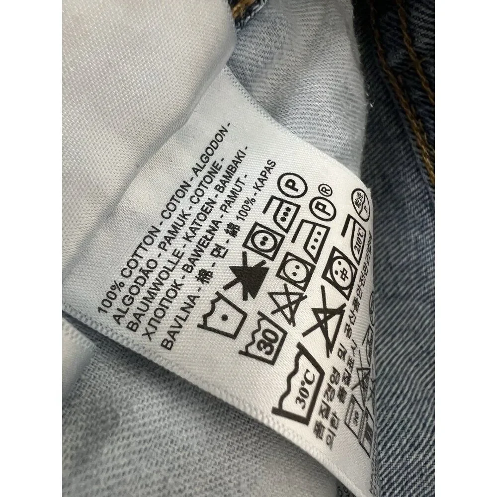 Levis 505 Jeans Mens Light Wash Denim Regular Fit Straight Ripped 38X32